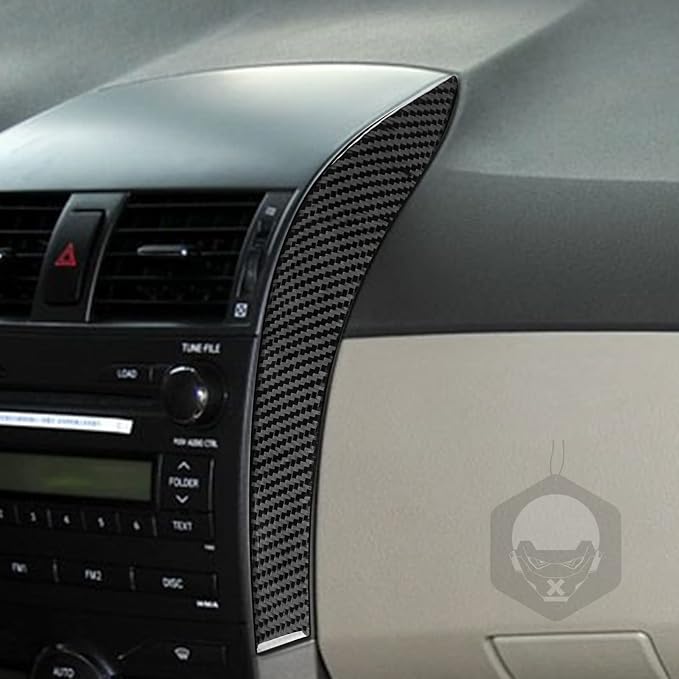 Console Side Strip Trim for Toyota Corolla 2009-2013 Accessories Black | Soft Carbon Fiber | Upgrades for Car | Only for Left-Hand Drive | Anti-Scratch | Sporty Style