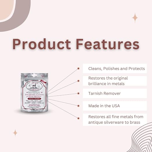 Cape Cod Polishing Cloths for Fine Metals | Jewelry Cleaner and Tarnish Remover | Silver Polishing to a Brilliant Shine | (1) Foil Pack of (2) 4 x 6 Cloths