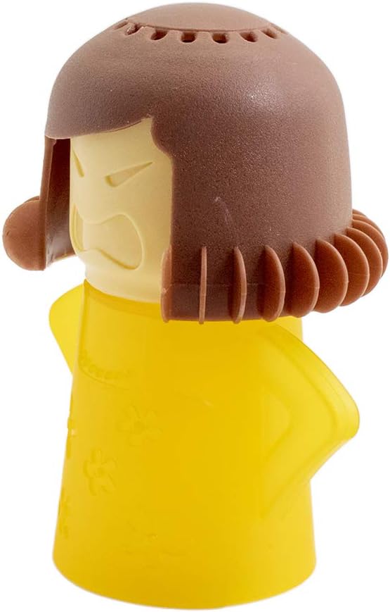 Microwave Cleaner Steam Angry mama Easily Cleans the Crud In Minutes. Fast Action Steam Kitchen Gadget,Just Add Vinegar and Water (yellow)