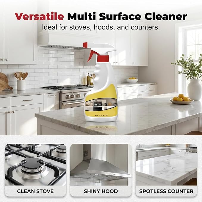 Degreaser Cleaner Heavy Duty Spray, Heavy Oil Clean Up Kitchen Stains Sprays, All-Purpose Kitchen Cleaner Spray Cuts Through Baked-On Grease on Ovens Stove Tops Grills for Oil (1)