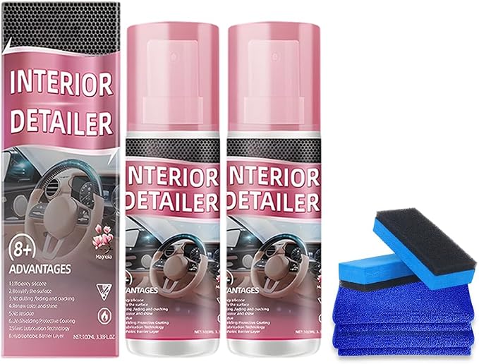Polishing Cleaner Car Interior, 2026 Upgrade Car Interior Cleaner Spray, All Purpose Car Interior Detailer Cleaner for Dashboards, Seats, Leather, Plastic (2PCS)