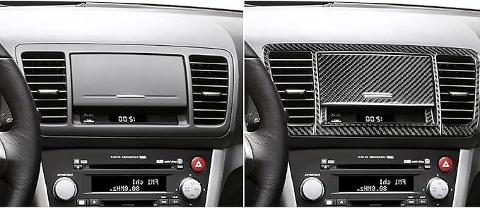 JKYUKU Real Carbon Fiber for Subaru Accessories Center Console Navigator | for Legacy/Outback 2005-2009, Black Center Console Navigator Trim Panel Air Vent Frame Sticker, Premium Sporty Look