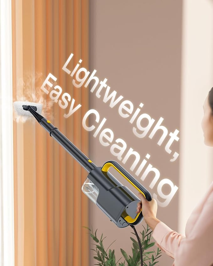 10-in-1 Steam Mop, Detachable Handheld Steam Cleaner for Multi-Surface | 350ml Tank,10s Heat-Up,248°F Steam Cleaner,2-Level Control,Swivel Head for Carpet,Floor,Tiles,BBQ grill,Car Accessories