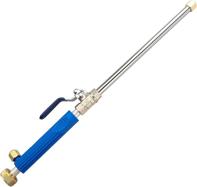 High Pressure Power Washer Wand with Flexible Hose Nozzle, 39'' | Hydro Jet Power Washer Cleaning Tool, Wand Lance for Gutter Patio Car Pet Window Glass Blue