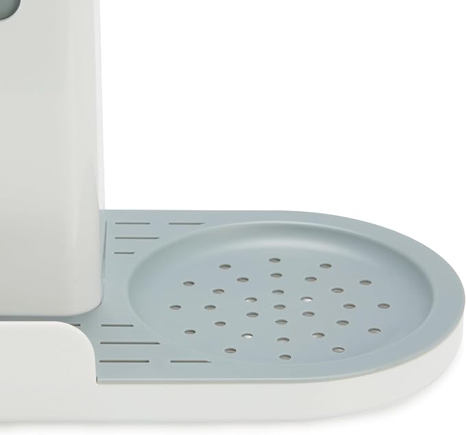 Amazon Basics Kitchen Sink Caddy Organizer for Sponge and Brush Storage, Large, White