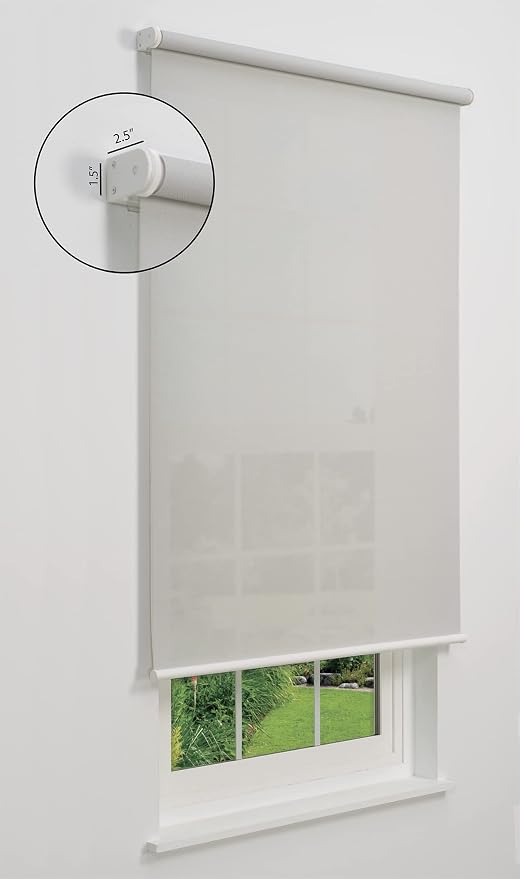 Cordless 5% Solar Screen Standard Roller Shade, Grey 55 1/2 W x 66 H (Arrives 1/4" Narrower)
