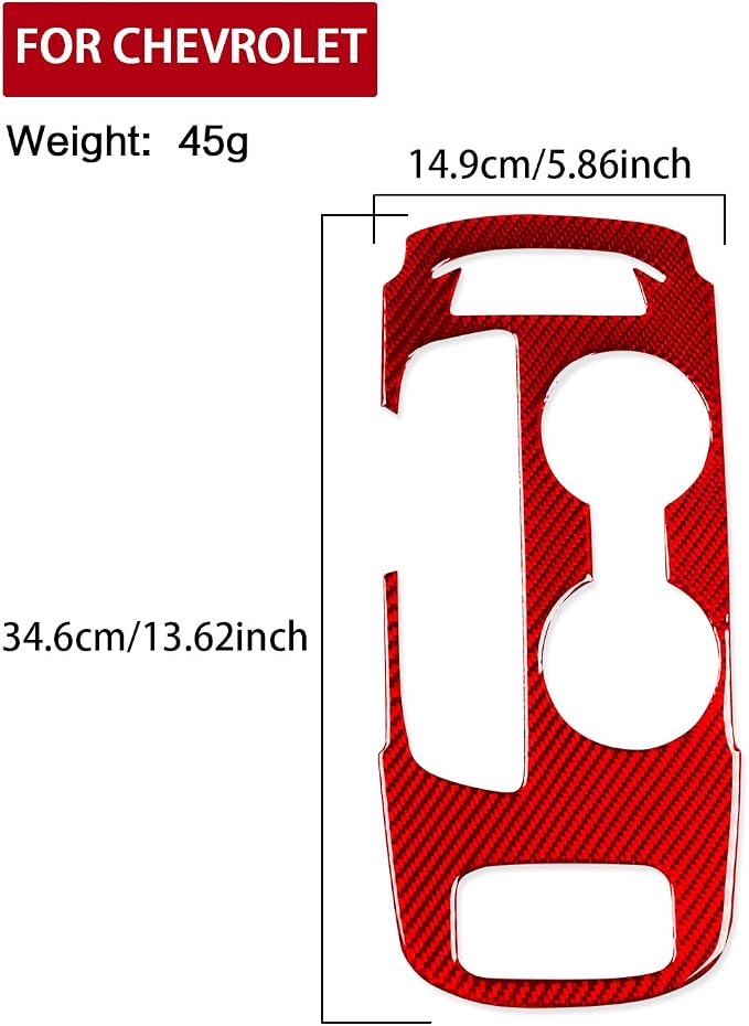 Real Carbon Fiber Trim for Chevy Malibu 9th Gen Accessories | for 2016-2024 Gear Shifting Panel Cover Sticker Interior Thick Overlay Decal