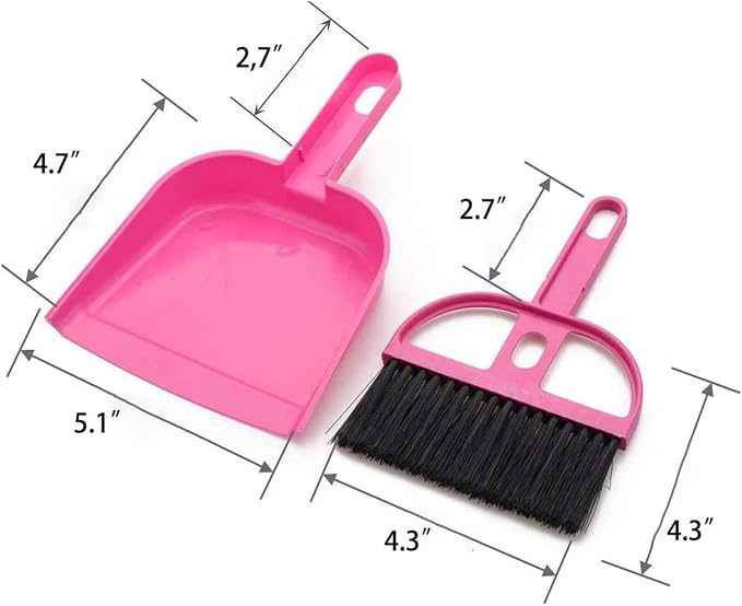 TOPZEA 6 Pack Mini Dust Pan and Brush Set, Mini Hand Broom Dustpan Set Hand Whisk for Table, Desk, Countertop, Keyboard, Cat, Dog and Other Pets