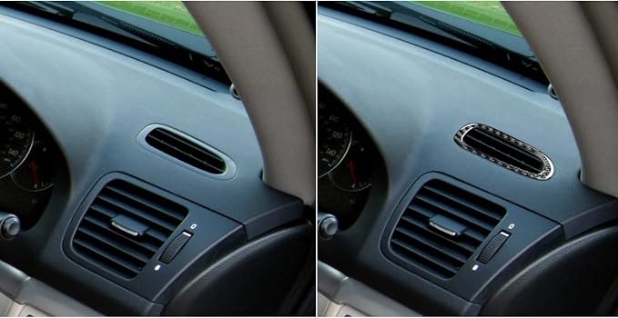 JKYUKU Real Carbon Fiber for Subaru Accessories Dashboard Both Sides | for Legacy/Outback 2005-2009, Black Dashboard Both Sides Demisting Wind Outlet Defogging Sticker, Easy Installation/Removal