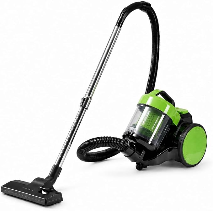Simple Deluxe Household Portable 16.4Ft Vacuum Cleaner, 16Kpa Bagless Canister Cleaner, Lightweight Powerful Vacuum for Carpets and Hard Floors, with Washable HEPA Filter, Green