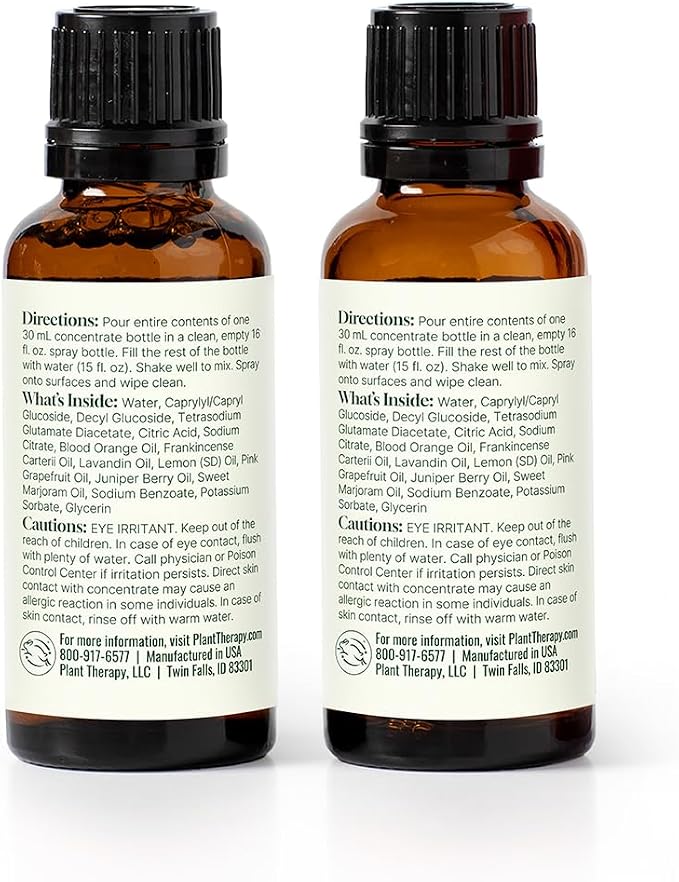 Plant Therapy Home Defender Blend All Natural Multi-Surface Cleaner Concentrate, Use to Clean Countertops, Stovetops, Tile, Microwave, 30 mL (2-Pack)