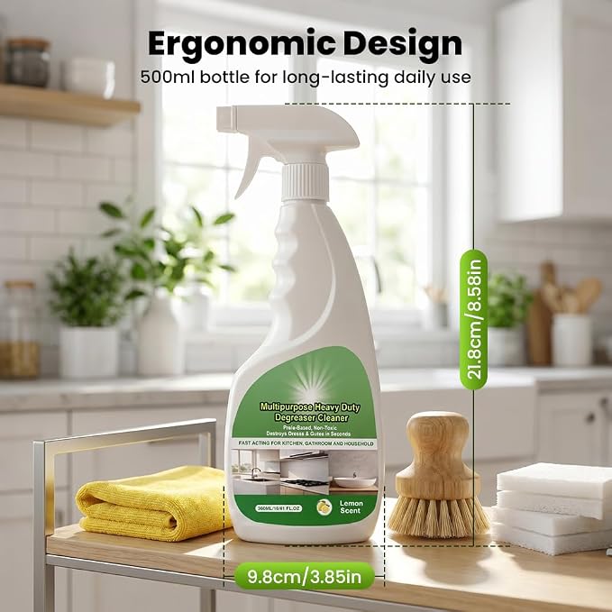 Oven Cleaner Heavy Duty Degreaser Spray for Kitchen Stove | 2026 New 17oz Kitchen Degreaser Spray and Microwave Cleaner, Multipurpose Grease Cleaner for Oven Hood Microwave
