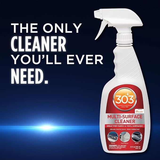 303 Marine Multi-Surface Cleaner for Vinyl & Canvas, 32 oz | Removes dirt, grime, and stains from vinyl, canvas, upholstery, and other marine surfaces.