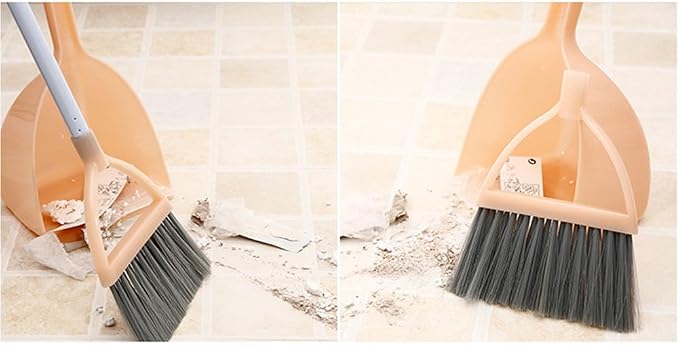 Mini Broom with Dustpan for Kids,Little Housekeeping Helper Set (Light Orange)