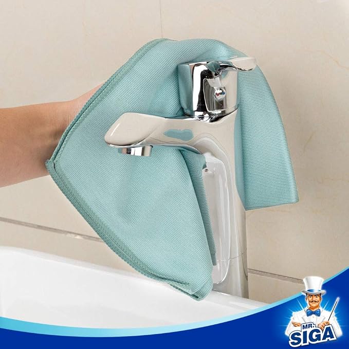 MR.SIGA Ultra Fine Microfiber Cloths for Glass, Pack of 12, 35 x 40cm 13.7" x 15.7" | Lint free window cleaning cloths, ultra fine microfiber polishing cloths, 35 x 40 cm(13.8 x 15.7 inch)