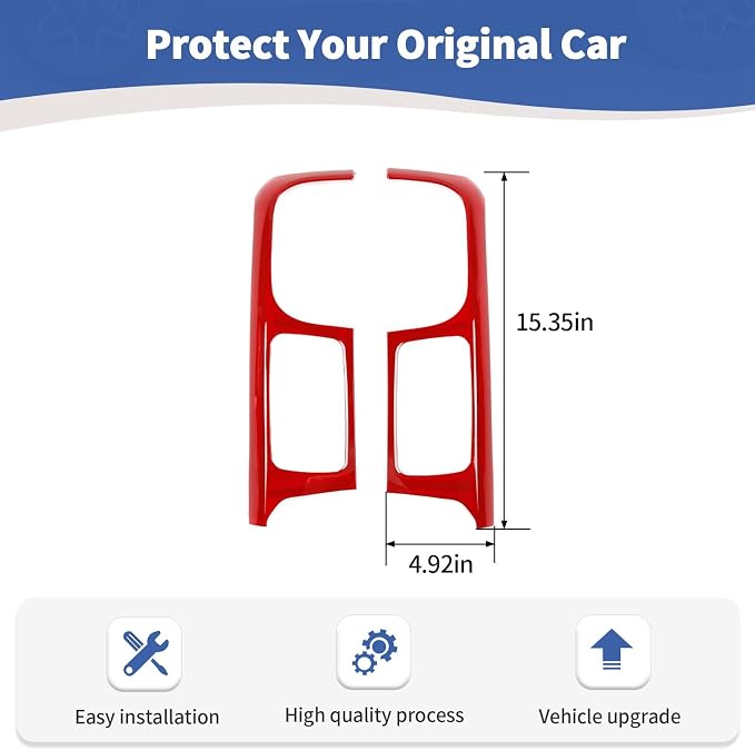 RT-TCZ for RAM Center Console Dashboard Air AC Vents Trim Cover Red for Dodge RAM 2012-2017 Red Interior Accessories 2pcs