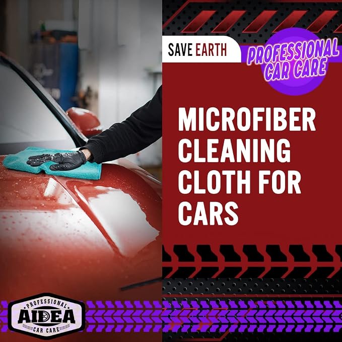 AIDEA Microfiber Cleaning Cloth, 800PK, Microfiber Towels for Cars, Shop Towels Cleaning Rags, Premium Wash Cloths, Absorbent Towel for SUVs, House, Kitchen, Commercial, Cleaning Supplies 12×12"