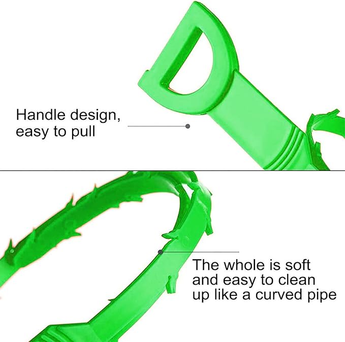 Drain Clog Remover - Gutter Cleaning Tools Drain Cleaner for Toilet Sewer Shower Kitchen Bathroom Tub Clogged Drains Opener Cleaning Tool, Flexible Grabber Claw Pick Up Reacher (7-in-1)