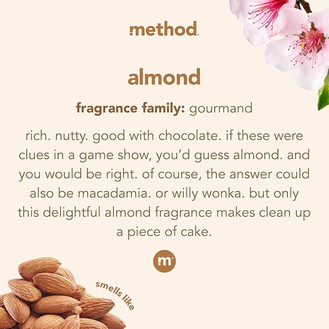 Method Squirt + Mop Hardwood Floor Cleaner Refill, Almond, 68 Ounce (Pack of 6)