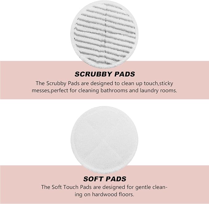 Spin Wave Mop Pads Fit for Bissell Spin Wave 20399 23157 23159 2039A 2124A 20393 2039T 2039W 20391 20395 2307 2315A Soft Scrubby Pads for Hardwood Floor Cleaning Replacement Pads(12Pack)