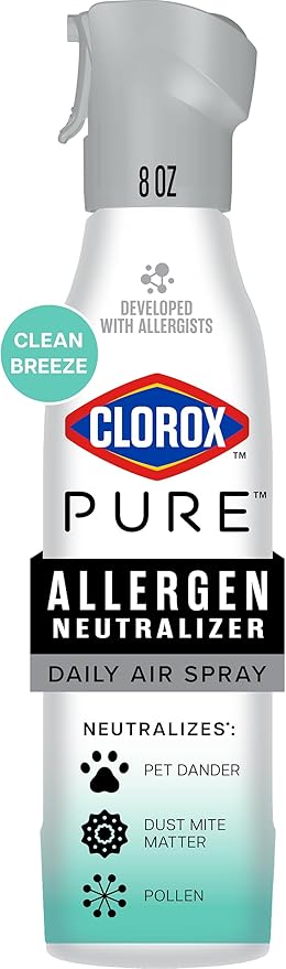 Clorox PURE Allergen Neutralizer Daily Air Spray, Clean Breeze, 8 Ounces