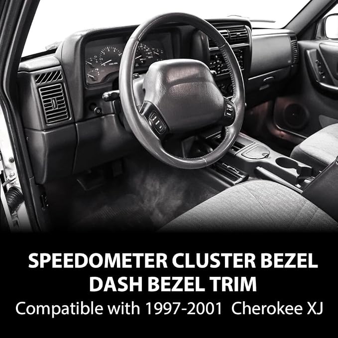 DOTCOM Dash Bezel Trim Speedometer Cluster Fit Jeep Cherokee XJ 1997-2001 | Gray, 5EJ84LAZAC