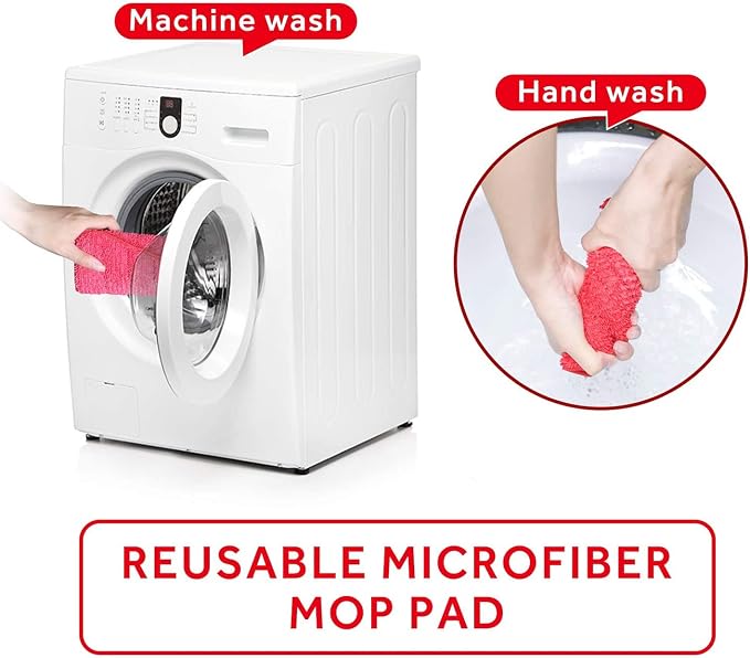 16.5" Microfiber Mop Pads Refills, 3 Pack Reusable Replacement Heads | reusable wet mop refills, machine washable for 14-16 inch spray mops, hardwood floors, dust cleaning & scrubbing