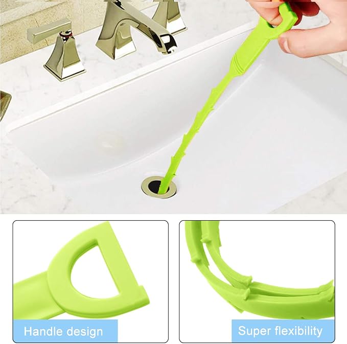 Snake Drain Hair Clog Remover Tool,34 Inch Stainless Steel Claw and 3 Pack 19. 7 Inch Plastic Sink Unclogger Tool, Sink Drain Cleaner for Kitchen, Tub Toilet (3+1)