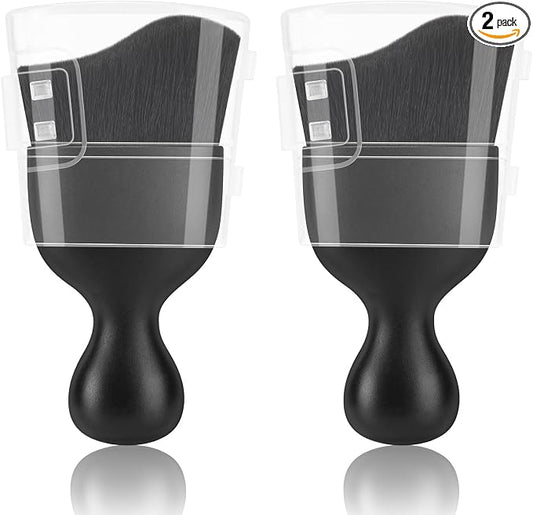 Amrules 2 PCS Car Interior Detailing Brush, Auto Car Dusting Brushes, Soft Bristles Duster Removal Cleaning Tool for Dashboard Interior, Exterior, Skylight, Leather, Dust Brush, Black