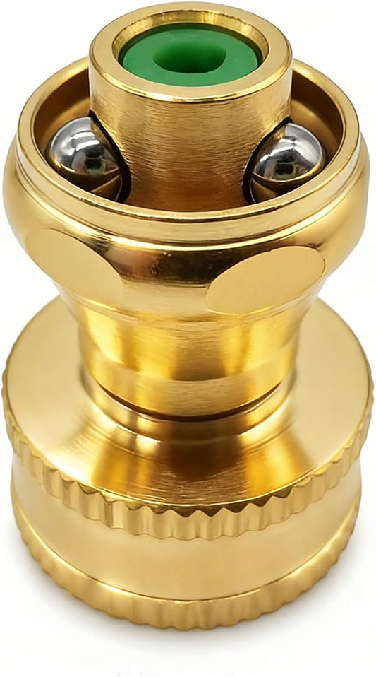 Brass Garden Hose Nozzle, 3/4" GHT Heavy Duty Adjustable Twist Water Hose Nozzle, High Pressure Hose End Sprayer for Car Washing, Patio Cleaning and Garden Watering