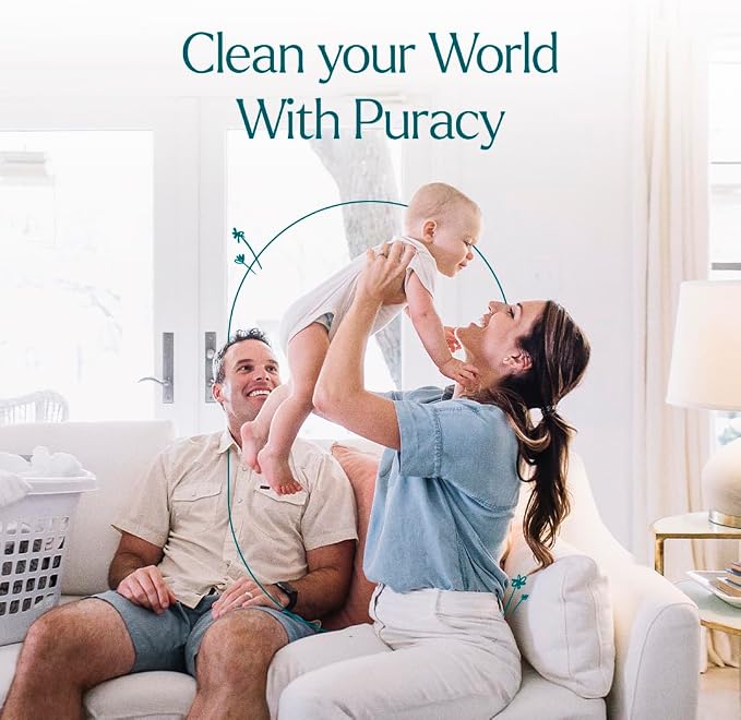 Puracy Wood Floor Cleaner Concentrate - pH Neutral Plant-Powered Hardwood All Purpose Cleaner - Residue-Free Non-Sticky Cleaning Solution As Seen on TikTok (Blue Sage & Driftwood, 16 fl oz)