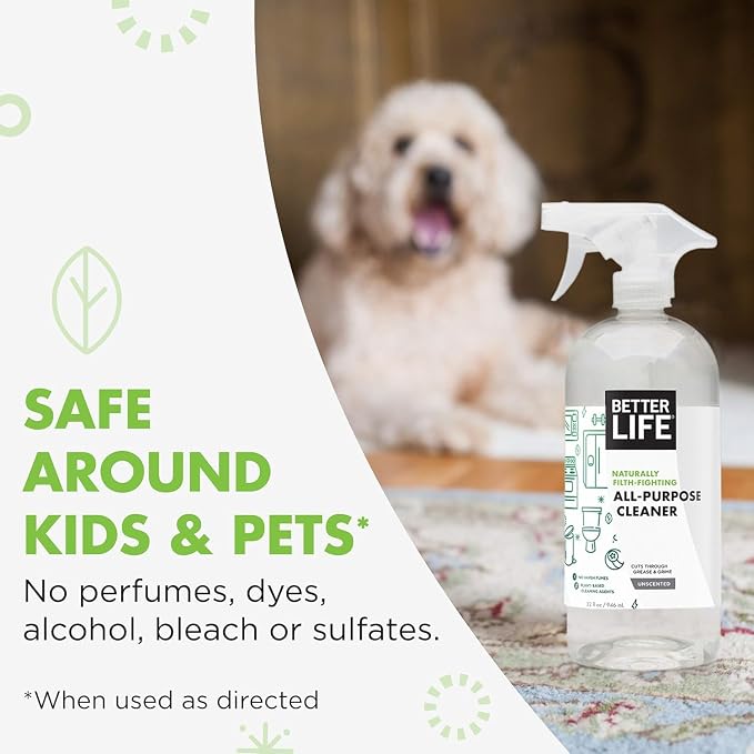 Better Life All Purpose Cleaner - Multipurpose Home and Kitchen Cleaning Spray for Glass, Countertops, Appliances, Upholstery & More - Multi-surface Spray Cleaner - 32oz Unscented
