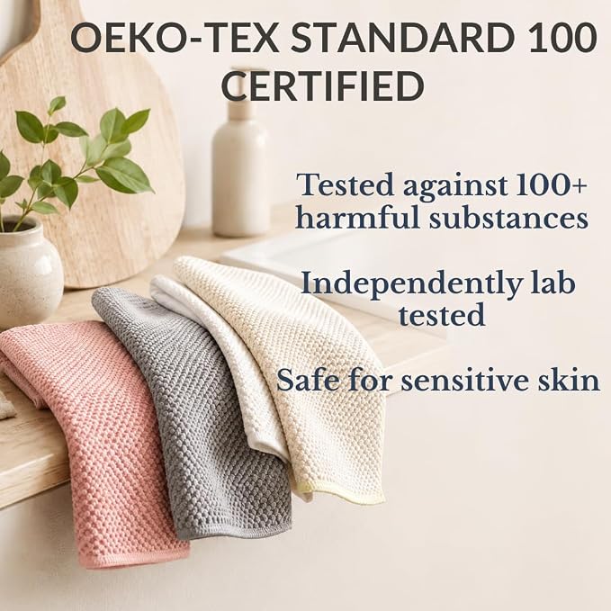 Solyra Non-Toxic Microfiber Kitchen Cleaning Cloths, 6 Pack, 12 x 12 in | OEKO-TEX Certified, Safe for Family & Pets, Lint-Free Kitchen Rags for Counters, Bath & Car