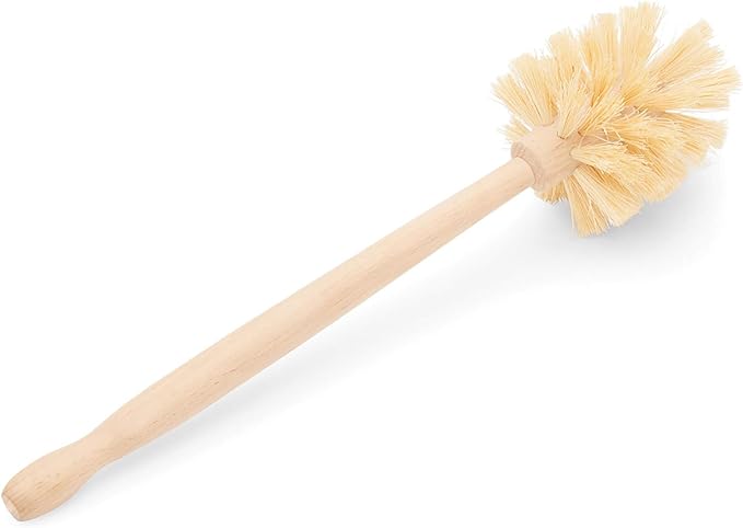 Fox Run Kitchen Brush, 12" Natural Horsehair Fiber Bottle and Tumbler Brush | Natural Bristle Kitchen Cleaning Brush | Perfect For Scrubbing Bottles, Tumblers & Dishes | Easily Cleans Hard To Reach Areas