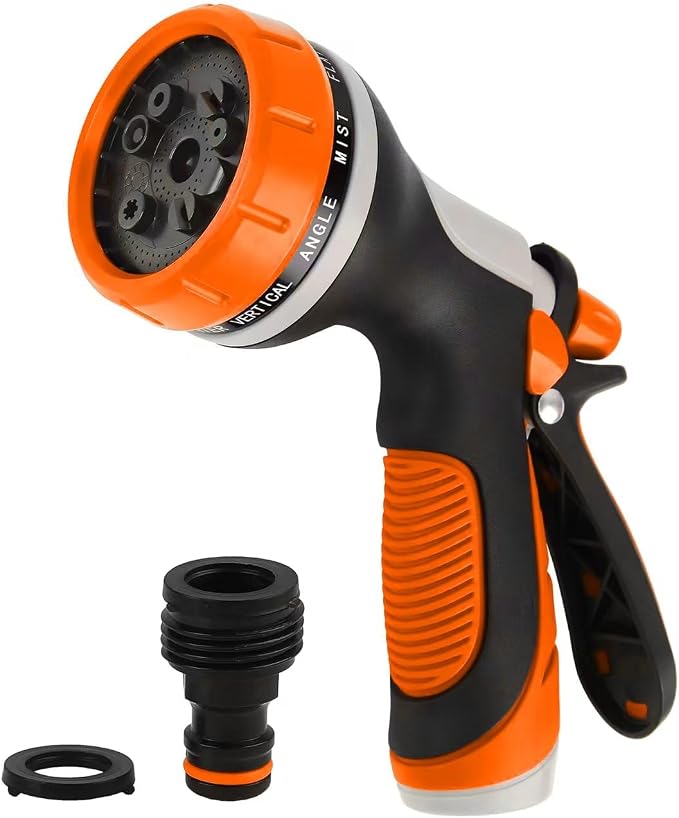 Garden Hose Nozzle High Pressure Leak Proof Spray Water Hose Nozzle Sprayer | Slip Resistant High Pressure Trigger Lockable Garden Hose Spray Nozzle for Plants & Lawns Watering,Car Washing Pet Showering