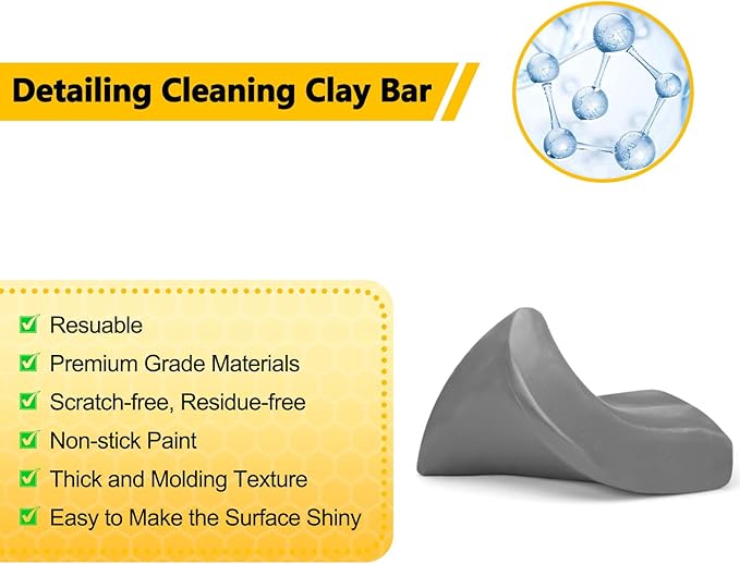 Fitosy Car Clay Bar 4 Pack 400g, Premium Grade No Scratch Deatil Clean | Magic Clays Bars Detailing Cleaner Kit Glass Deatil Cleaning with Washing and Adsorption Capacity for Auto SUV,RV,Truck