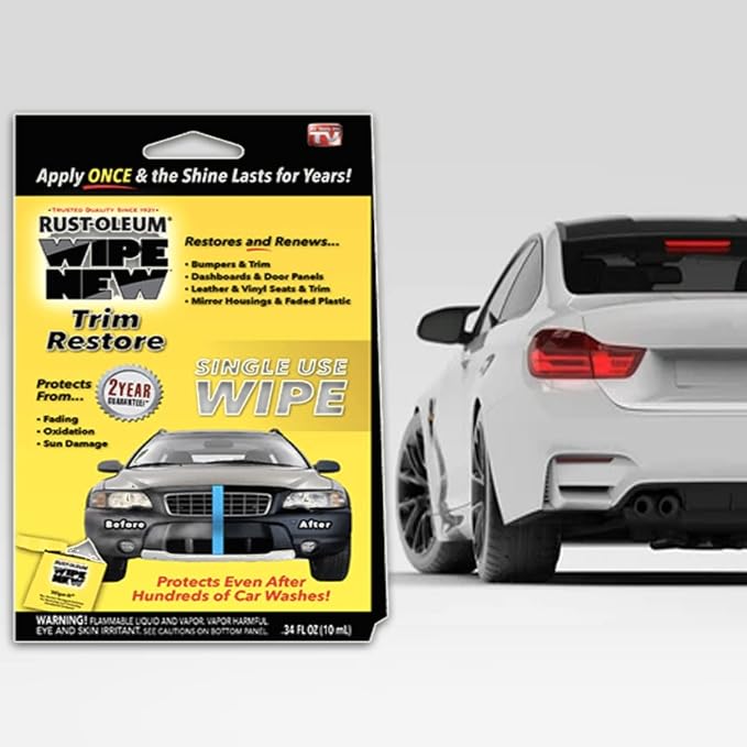 Wipe New Dashboard Bumper Car Interior Exterior and Auto Trim Restorer- Pack of 2