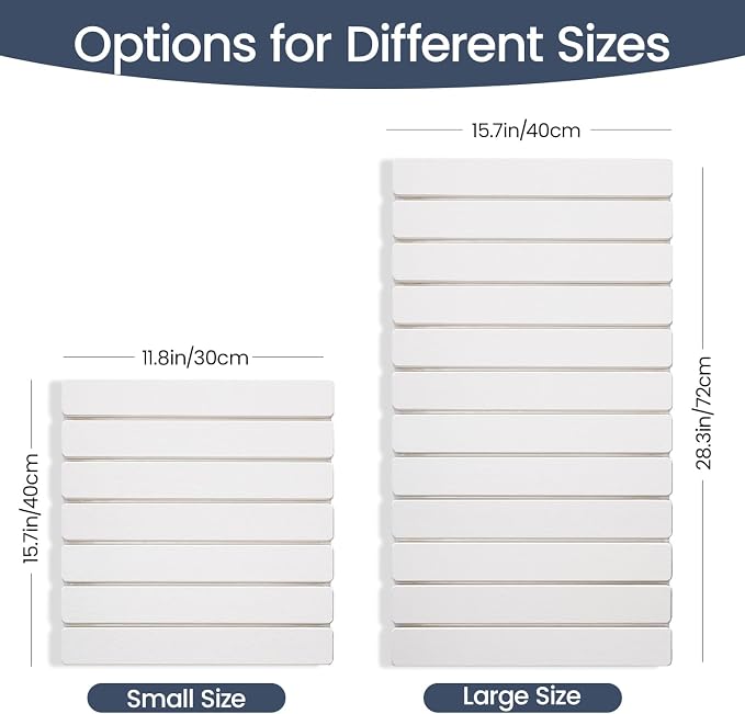 Meowoo Stone Drying Mat for Kitchen Counter, 28.3"x15.7" Foldable Diatomaceous Earth Mat, Super Absorbent, Quick-Dry Bath & Kitchen Pad for Dishes, Cups, Bottles, Non-Slip, Fits Any Countertop - White