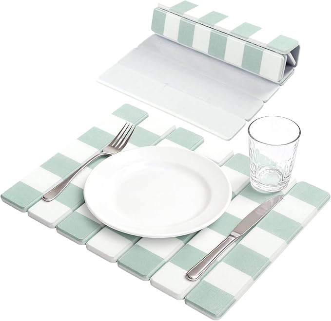 Yamaziot Stone Drying Mat for Kitchen Counter, 16"x12" Foldable Ultra Absorbent Stone Drying Mat, Quick-Dry Diatomaceous Earth Mat, Non-Slip Heat Resistant Mat for Dishes, Cups, Bottles, Green