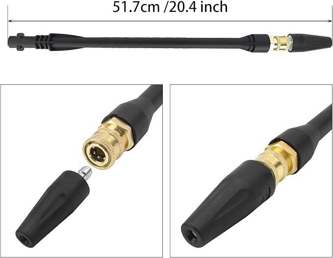 Pressure Washer Replacement Spray Wand with Turbo Nozzleand 5 Spray Tips and Belt Clip Nozzle Holder, Compatible withKar-cher K1, K2, K3, K4, K5, K6, K7 Power Washers