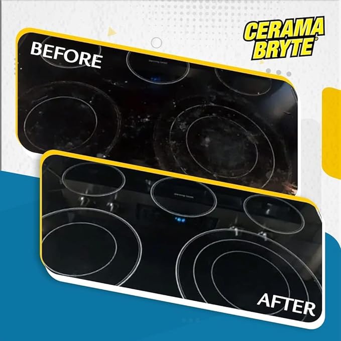Cerama Bryte 1 x 10 Pack Cleaning Pads Cooktop and Stove Top Cleaner for Glass - Ceramic Surfaces, 10 Count
