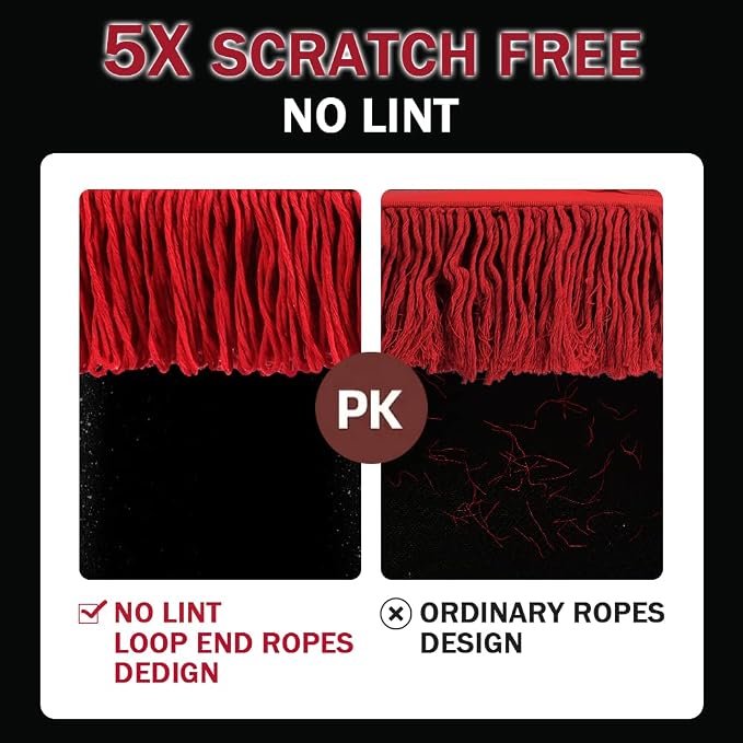 Car Duster Exterior Scratch Free,Car Dust Brush with Extendable Telescoping Handle to Remove Dust Pollen,Duster for Car,Truck,RV and Motorcycle,Large Auto Mop Duster Head, Wax Cotton Hair | Telescoping auto mop traps pollen scratch-free. Red combo with...