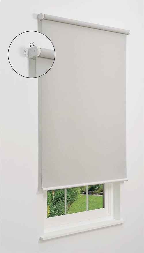 Linen Avenue Cordless 1% Solar Screen Standard Roller Shade, Grey 40 1/2 W x 66 H (Arrives 1/4" Narrower)