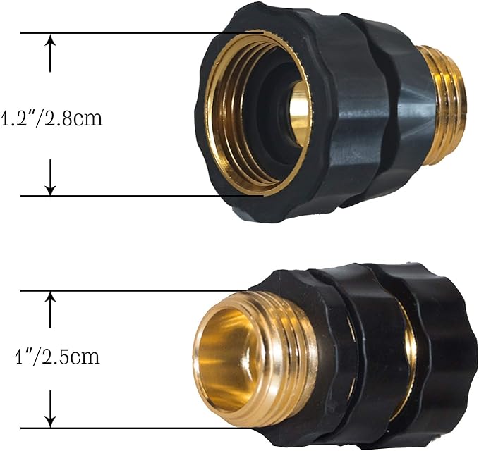 Hourleey Garden Hose Quick Connector, 3/4 Inch Male and Female Garden Hose Fitting Quick Connector, 6 Set
