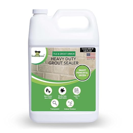 Seal It Green Xtreme Heavy Duty Professional Grout Sealer-Breathe Easy, Stain Block Technology. Odorless, Non-Toxic, Zero VOC-Seals & Protects. Lasts 5+ Yrs. 800+ SF Coverage