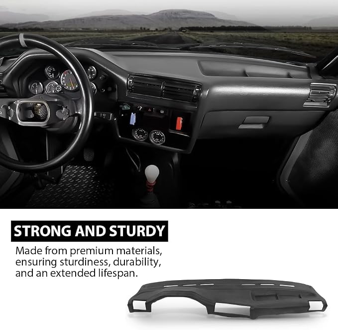 G-PLUS TPE Dashboard Molded Dash Cover Cap Compatible with BMW 318i 325e 325i 325is 1984 1985 1986 1987 1988 1989 1990 Black