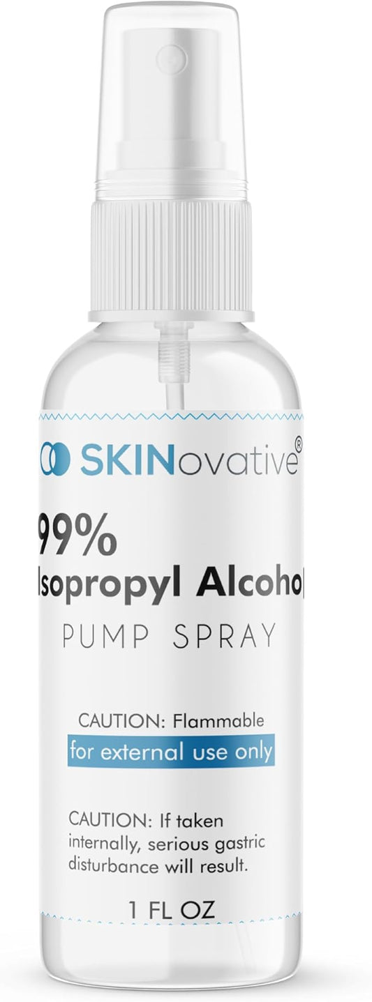99% Isopropyl Alcohol Spray Disinfectant, Derma Roller Cleansing Spray, Microneedling Cleaning, Portable Isopropyl Alcohol 99 Percent Sterilizing Solution, Sanitizes on Contact, 1 Oz