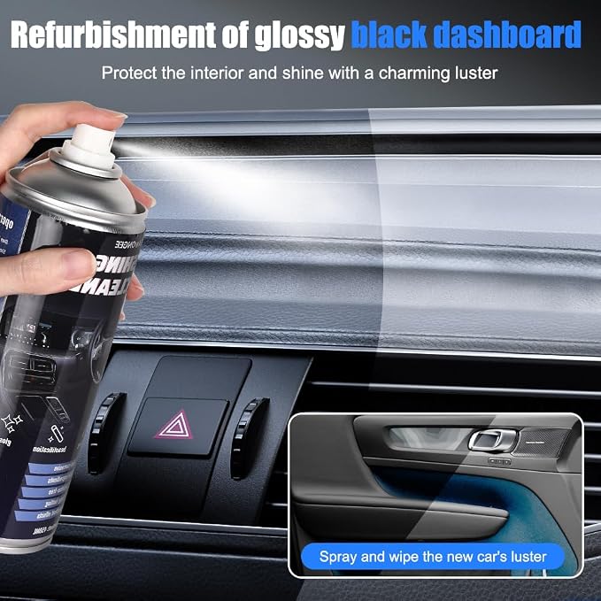 EAWONGEE Interior Car Cleaner & Protectant, 450ml, Multi-Surface Polish for Plastic, Leather, Vinyl, 2pcs