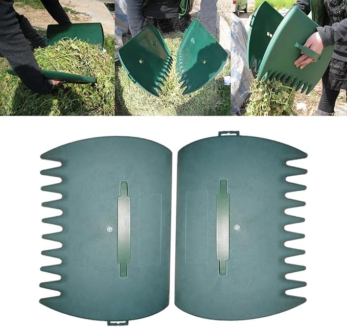 Leaf Grabbers Handheld Yard 2 Pcs, Garden Rake for Leaves, Leaf Collector Grab Grass Grabbers