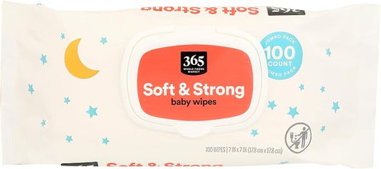 365 by Whole Foods Market, Soft & Strong Disposable Baby Wipes, Fragrance-Free, 100 Count